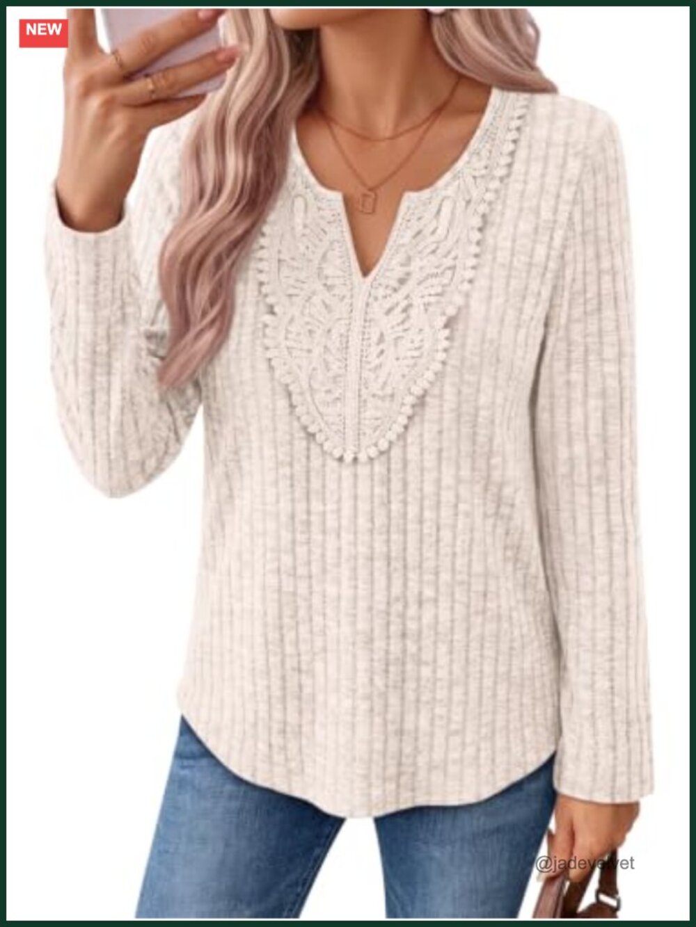 Womens V Neck Long Sleeve Tunic Top Boho Blouse Stretchy Knit Fall Shirt